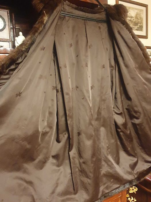 Италианско кожено палто Визон с качулка