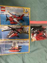 Lego Creator 3 in 1: barcă, avion și elicopter
