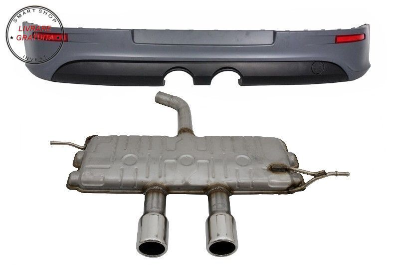 Prelungire Bara Spate VW Golf 5 V (2003-2007) R32 Look cu Sistem de evacuare- livrare gratuita