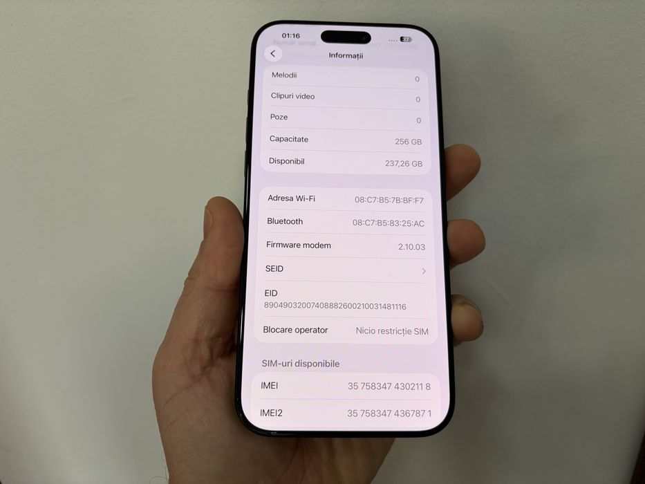 Iphone 16 Pro Max, 256 gb, Black Titanium