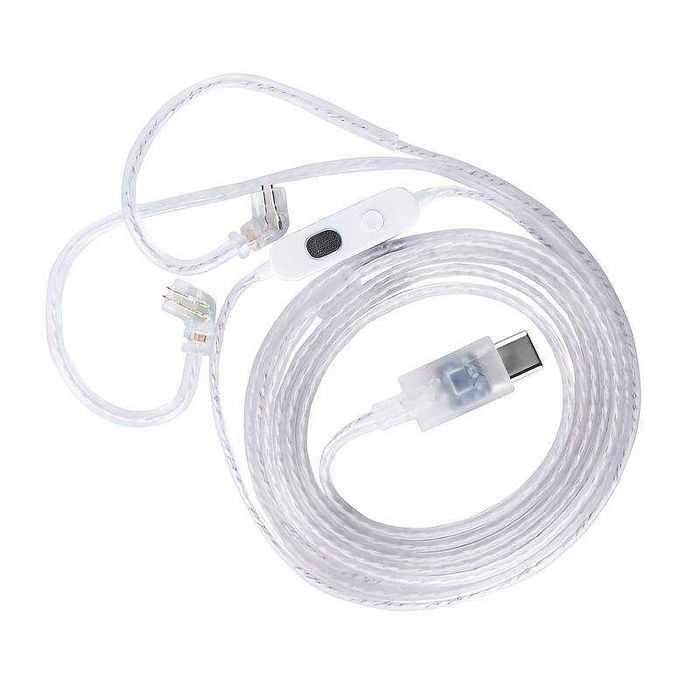 cablu casti IEM detasabil Type-C Usb-C 0.75/2 PIN KZ cu microfon dual