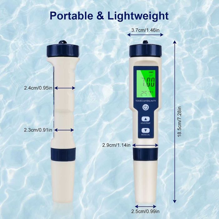 PH Meter 5-в-1 – PH/TDS/EC/Сол/Температура