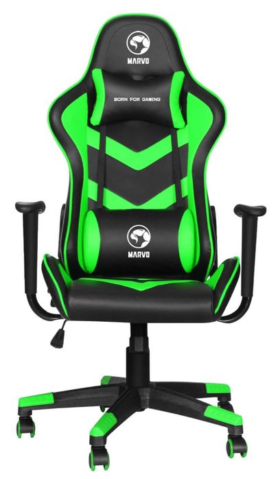 Геймърски стол в черно и зелено
