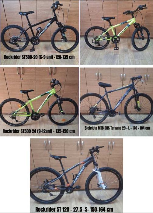 Bicicleta Rockrider / DHS Terrana / - ST120 / ST500 (6-9-12 ani)