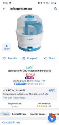 Vand Sterilizator biberon U-GROW pentru 6 biberoane