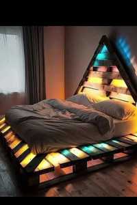 Правим спални по поръчки от палети с  LED осветление!
