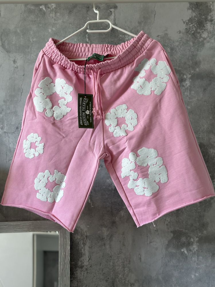 Pantaloni scurti Denim Tears pink sp5der syna amiei trapstar