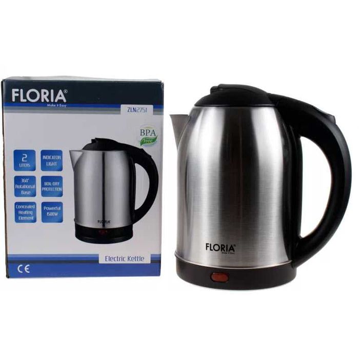 Електрическа кана, мощност 1500W, капацитет 2 L, светлинен индикатор