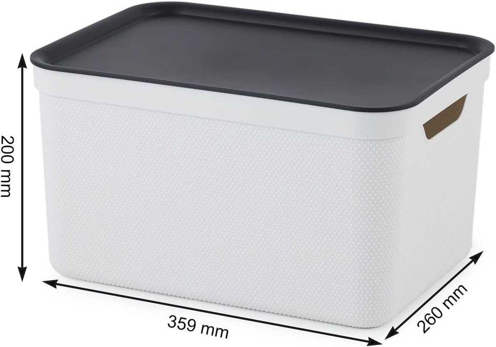 Set 3 cutii depozitare Rotho Jive 16 L –  stivuibile a4
