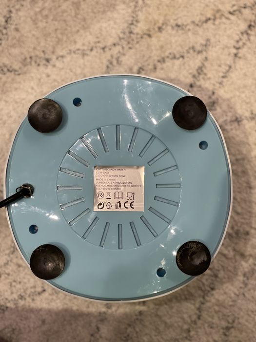 Машина за захарен памук, 400W, 220-240V, 28x19x28 cм, Бял