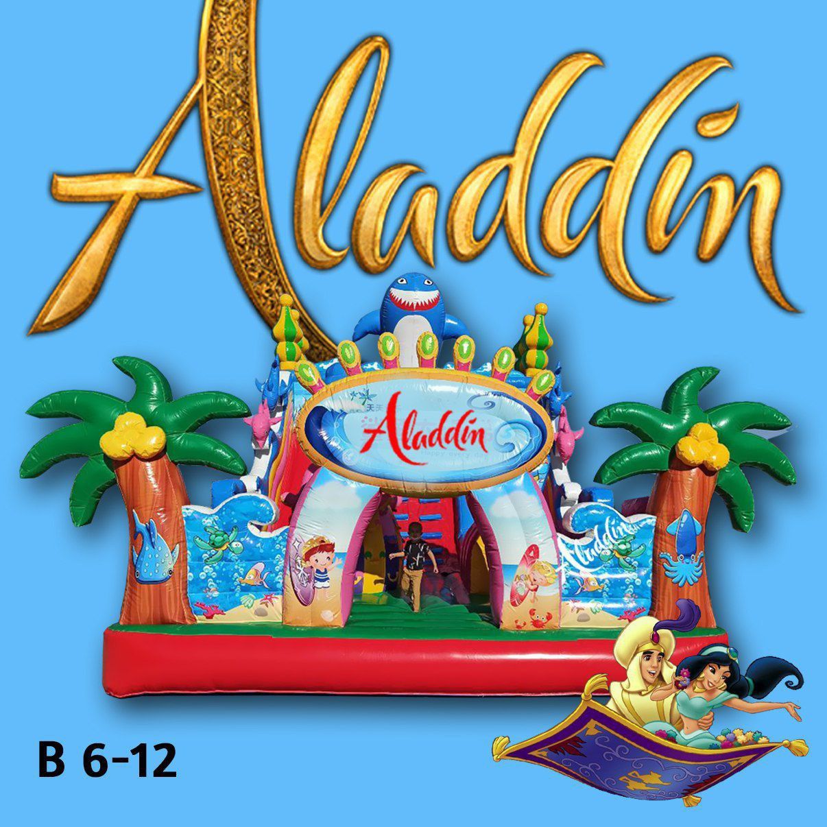 Aladdin batutlari 6 xil razmer 6 xil koʻrinishdagi batutlar mavjud