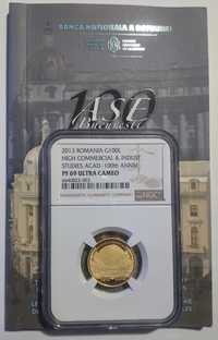 Moneda BNR 100 lei 2013 proof ASE 6,45 g aur gradată NGC PF69