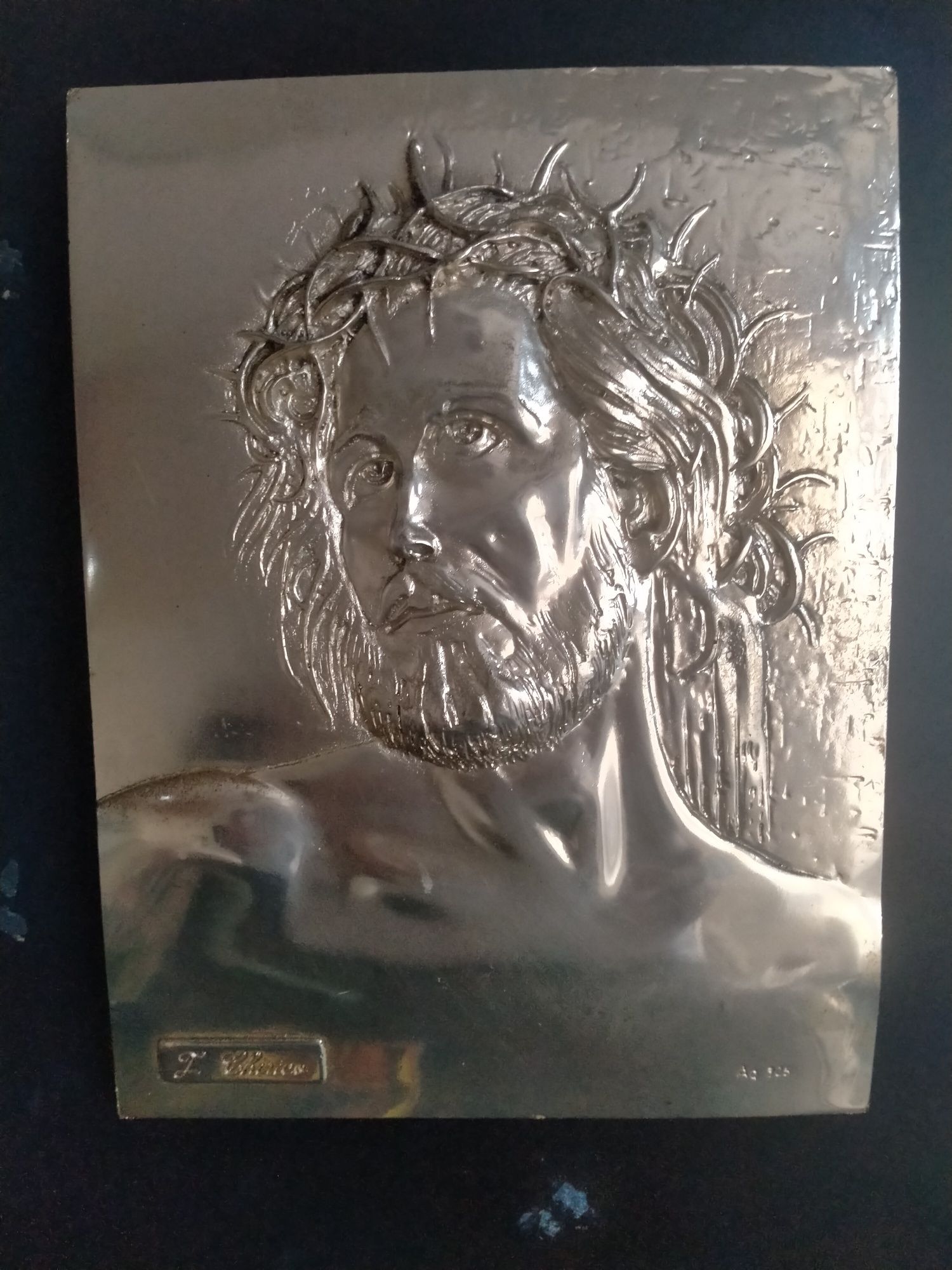 Tablou sculptat de argint 100%. Obiect de arta si de colectie.
