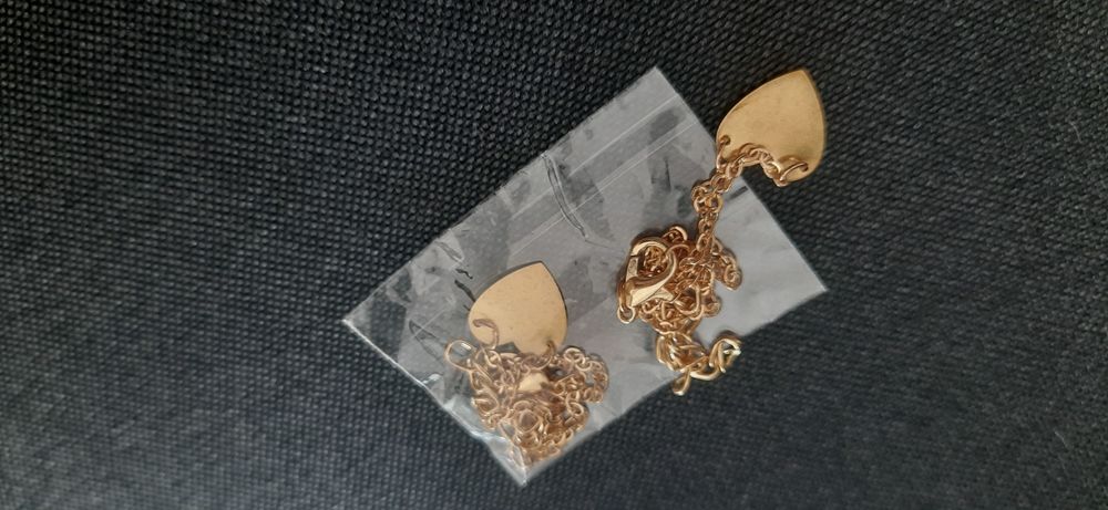 Bratara cu lant mana inimioara aurie model inima dama