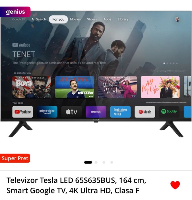 Vand televizor tesla cu display defect