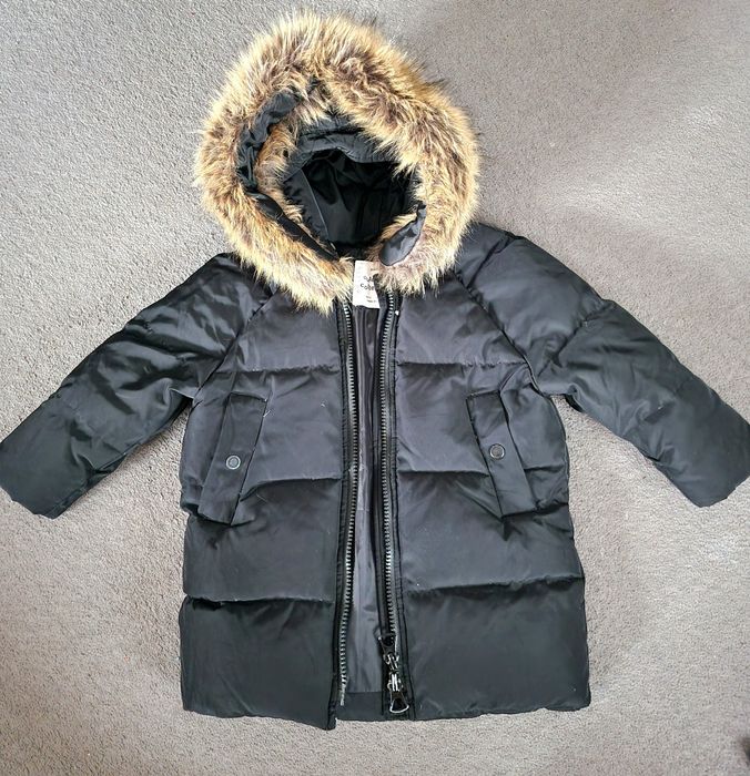 Geaca Zara gluga  blana  110/116