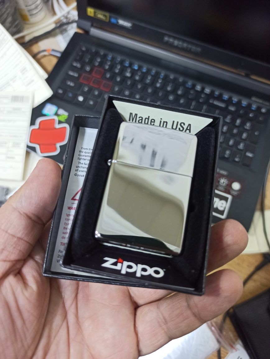 Zippo зажигалка метал глянец