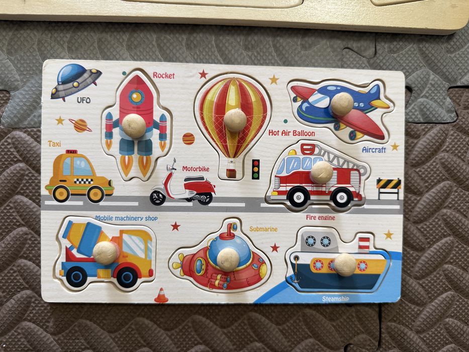 Дървени пъзели с дръжки - бебе