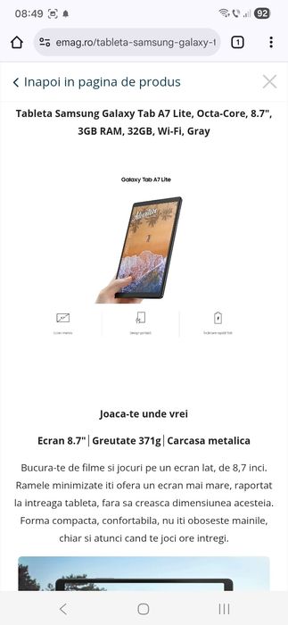 Tableta SM-T220 Samsung