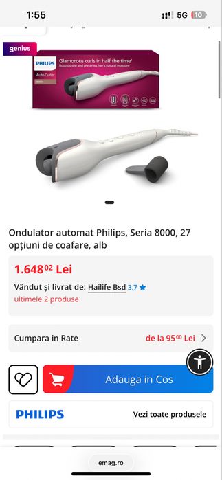 Ondulator Philips automat Seria 8000