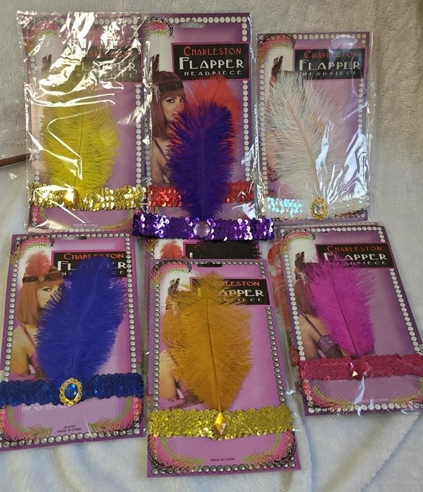 Повязка на голову с перьями в ретро стиле 30х годов Гэтсби Алматы