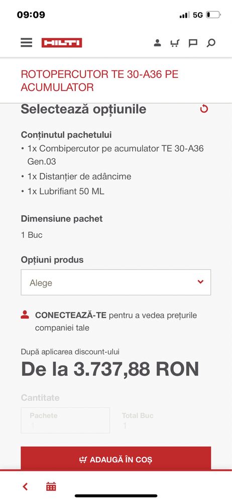 Rotopercutor Hilti TE 30-A36 -Nou