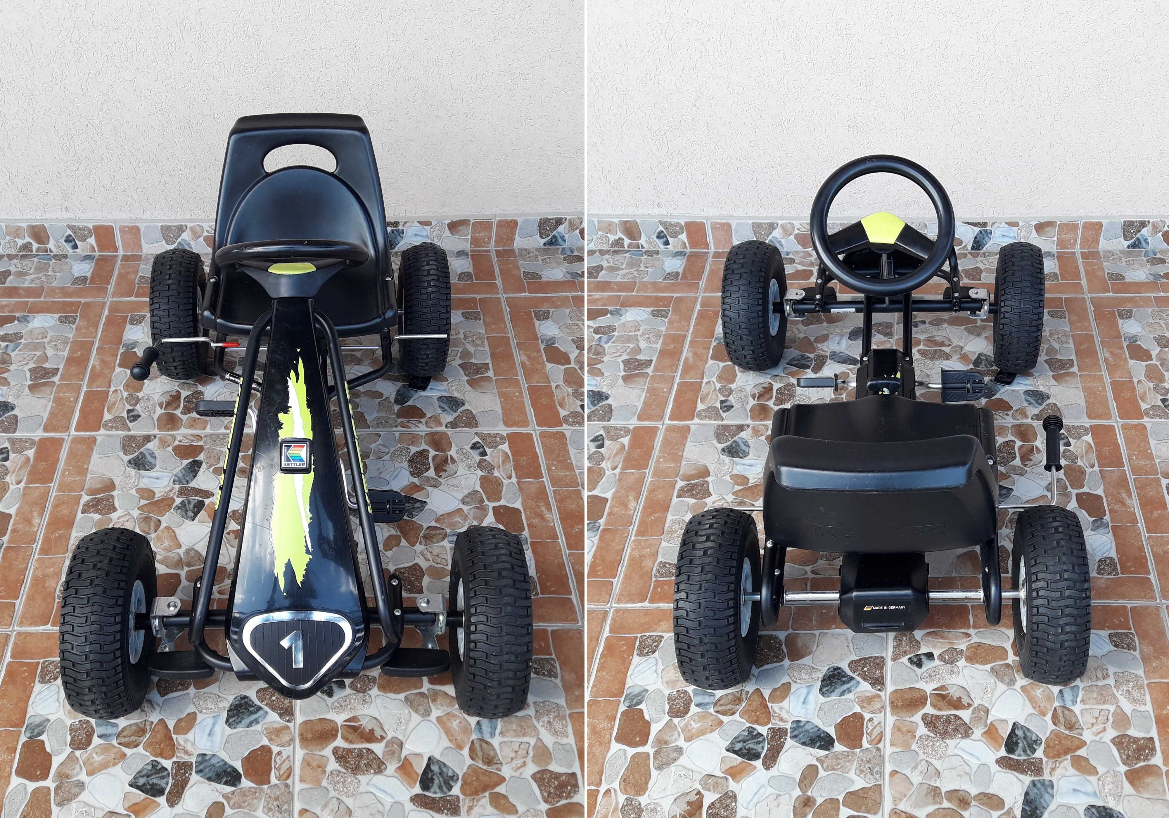 Cart (kart) cu pedale pentru copii KETTLER Modena Air - negru cu verde