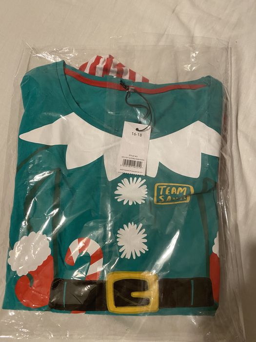 Pijama verde cu rosu Elf de Craciun