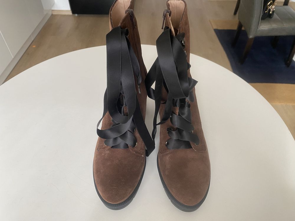 Обувки от естествена кожа/велур/,40, кафяви