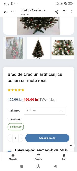 Vând urgent brad artificial