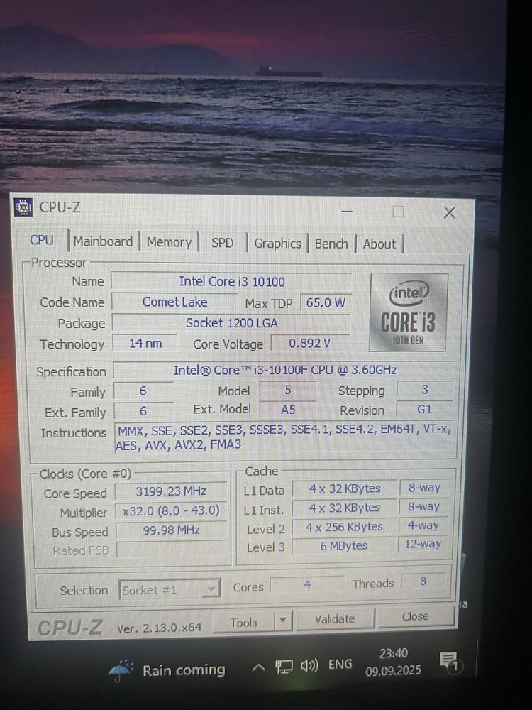 Процессор i3-10100f