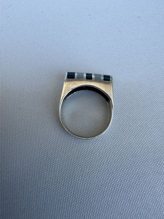 Inel argint, sidef si onix