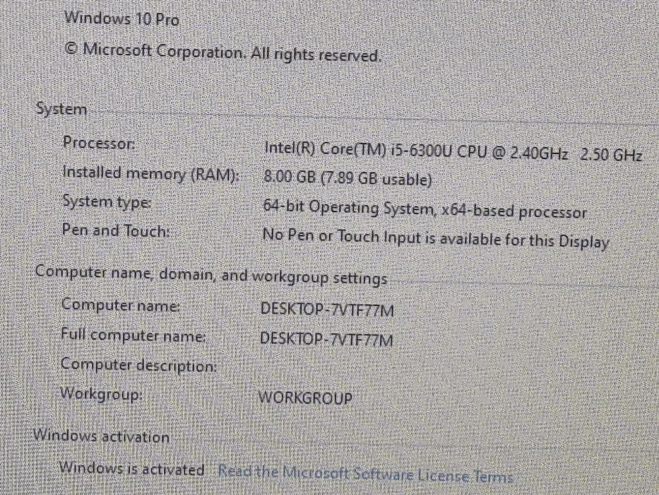vand laptop Diagnoza Dell Latit. E7470.14".i5.8 Gb.Ssd 256