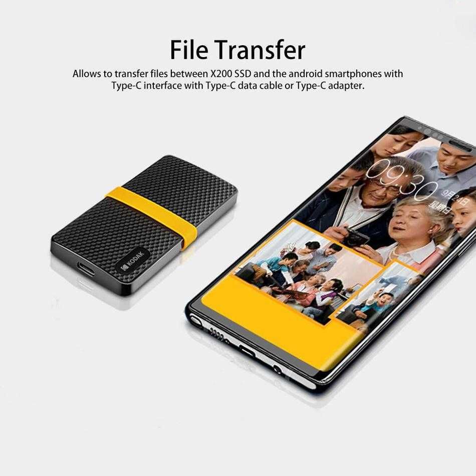 Ултрабърз и компактен Външен Диск Kodak X200 1TB NVMe SSD - НОВ!
