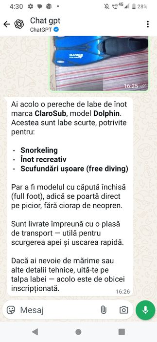 Labe de inot ClaroSub , model Dolphin - Nr 40-41 husa ,  ca noi