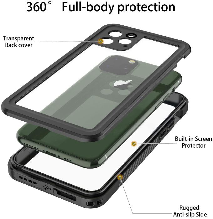 Husa antisoc 360 waterprof iPhone 11 Pro Max 12 mini 13 XS Max 14+ 15