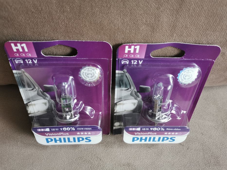 Bec auto cu halogen pentru far Philips H1 Vision Plus, +60%, 12V, 55W