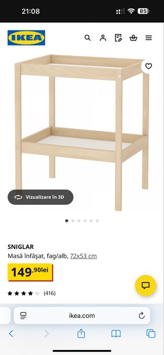 Masă de înfășat IKEA