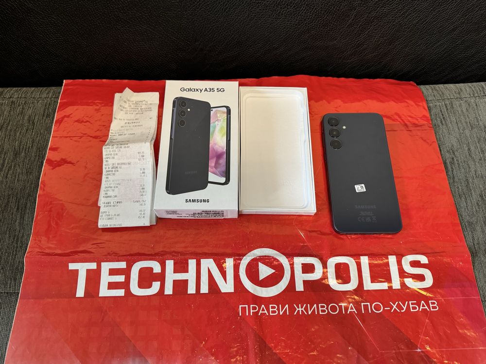 КАТО НОВ 128GB Samsung A35 5G Гаранция Технополис 2027 г. Navy