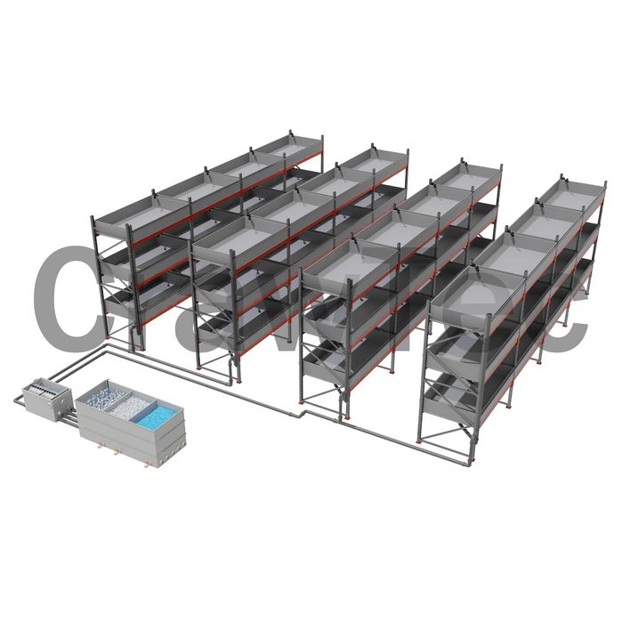 Ferma pentru creșterea racilor 55 m³ cu echipament complet