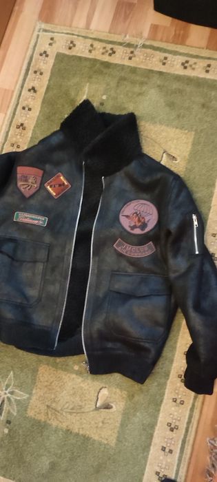 Geaca iarna aviator guler blana marimea L si XL noua calduroasa