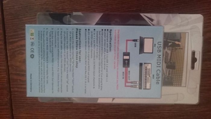 Продам USB MIDI кабель ,Новый с Германии,работает на 100%