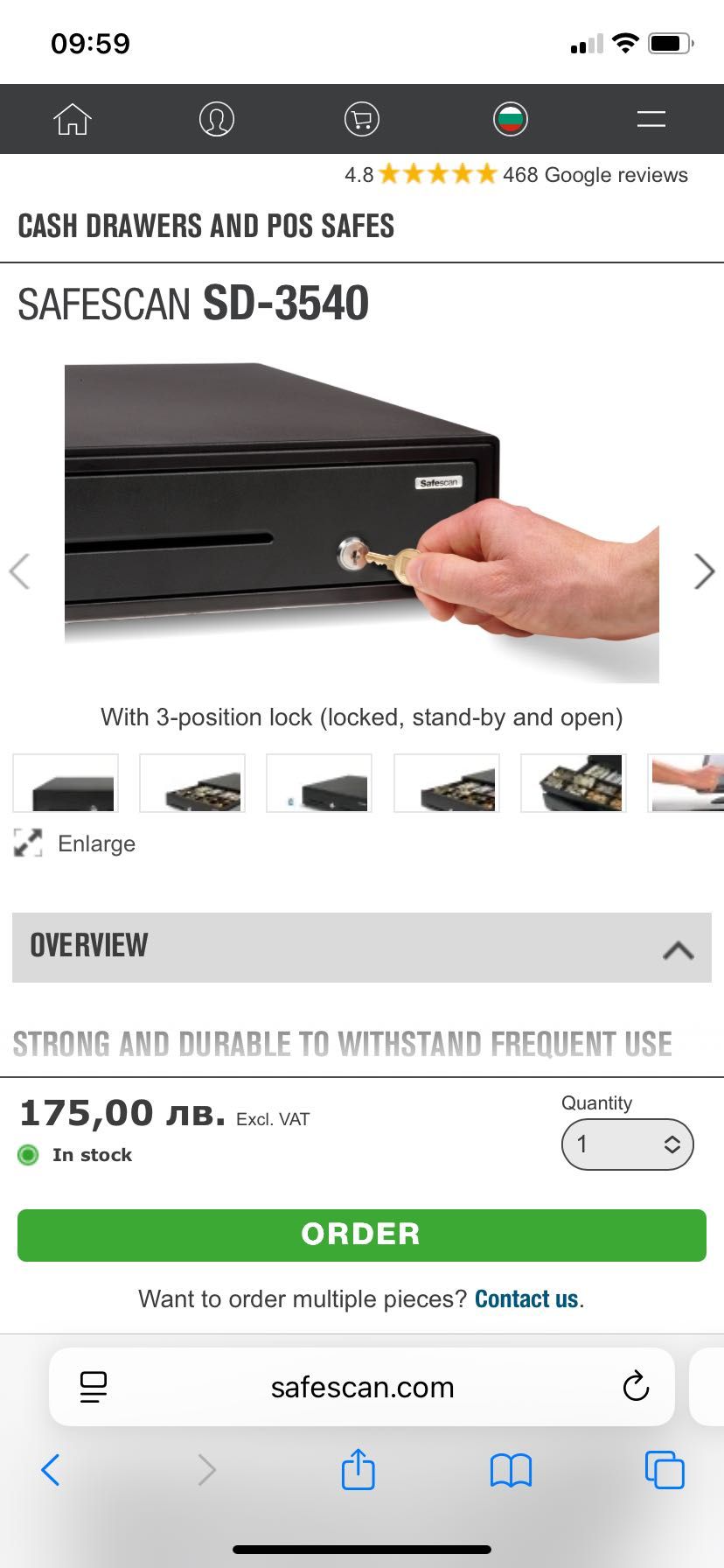 Касово чекмедже Safescan SD-3540 , -30% отстъпка!