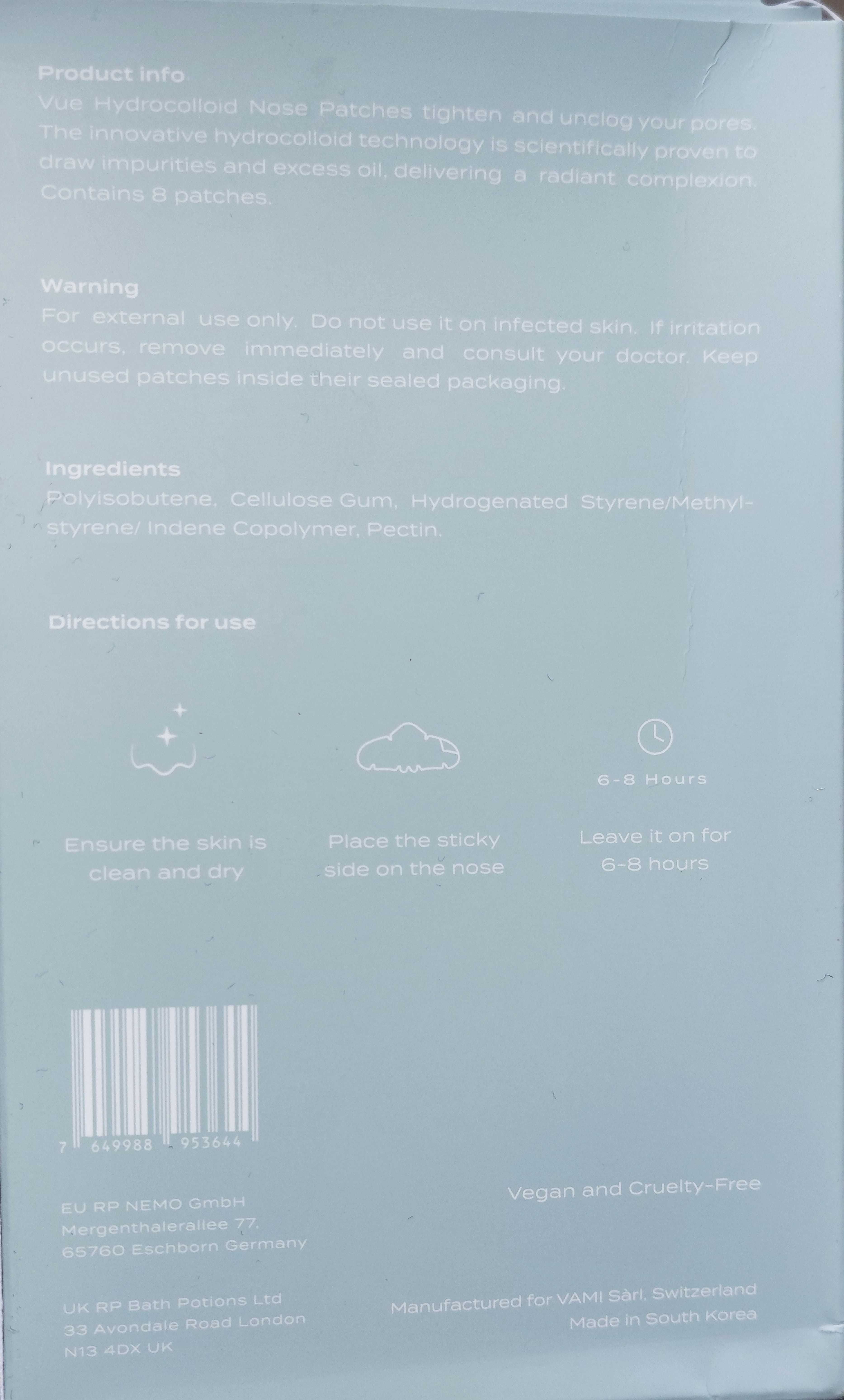 VueSwiss лепенки за почистване на нос (10бр.)
