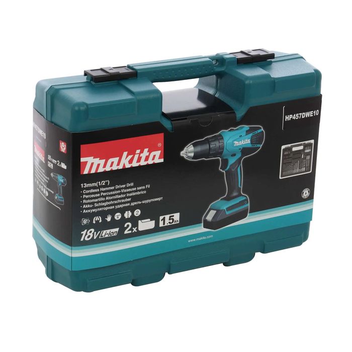 Set Makita HP457DWE10 ,2 Acum. incarcator,valiza+accesorii,sigilat