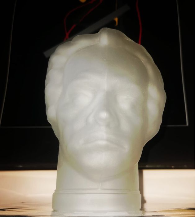 Фигура глава бюст стъклен декор поставка стойка за слушалки 50те год.