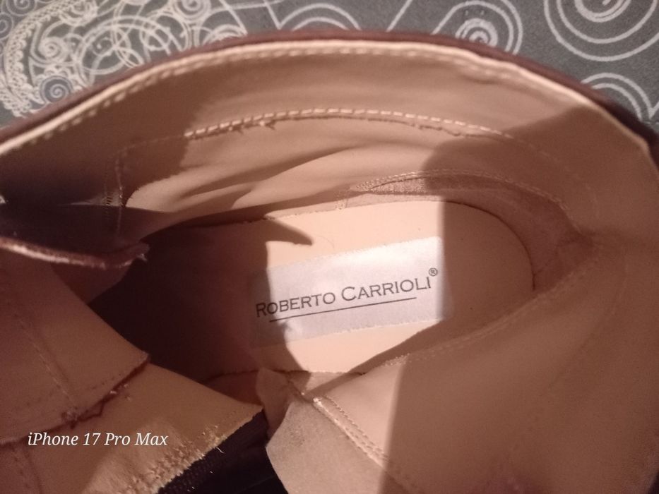 Оригинални Боти от ест.кожа"ROBERTO CARRIOLI"!-70%!