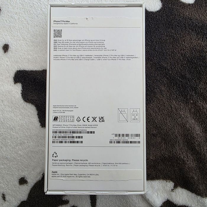 Iphone 17 Pro Max 256 GB silver