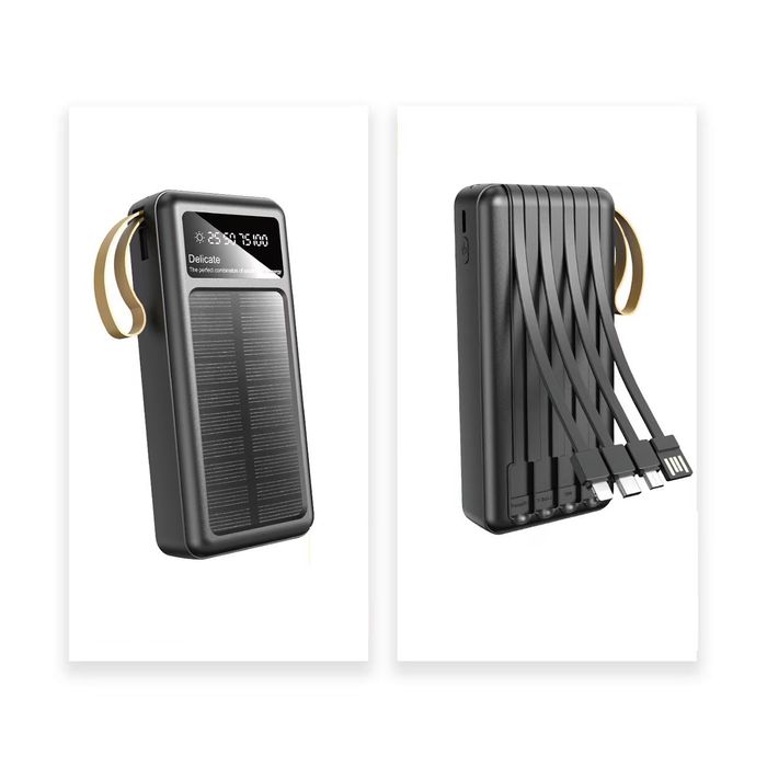 Соларно зарядно, соларна батерия KLGO ,20000mAh за телефон с LED фенер
