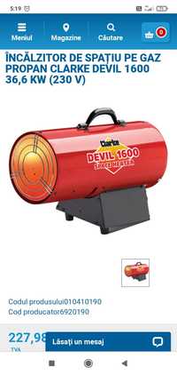 Se vânzare tun căldură clareke Devil 1500